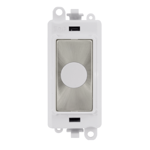 Scolmore GM2017PWSC -  20A Flex Outlet Module - White - Satin Chrome GridPro Scolmore - Sparks Warehouse