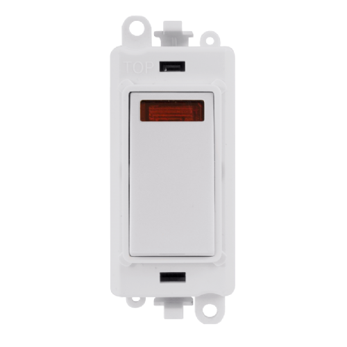 Scolmore GM2018NPW -  20AX Double Pole Switch With Neon Module - White GridPro Scolmore - Sparks Warehouse