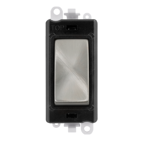 Scolmore GM2028BKSC -  20AX Intermediate Switch Module - Black - Satin Chrome GridPro Scolmore - Sparks Warehouse