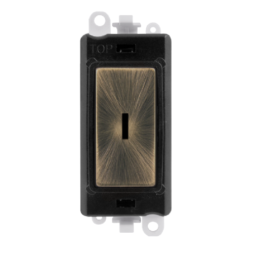 Scolmore GM2029BKAB -  20AX Intermediate Keyswitch Module - Black - Antique Brass GridPro Scolmore - Sparks Warehouse