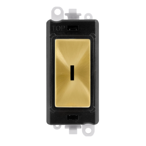Scolmore GM2029BKSB -  20AX Intermediate Keyswitch Module - Black - Satin Brass GridPro Scolmore - Sparks Warehouse