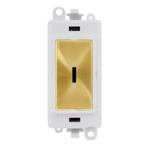 Scolmore GM2029PWSB -  20AX Intermediate Keyswitch Module - White - Satin Brass GridPro Scolmore - Sparks Warehouse