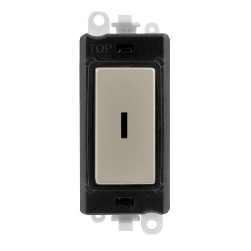 Scolmore GM2046BKPN -  20AX Double Pole Keyswitch Module - Black - Pearl Nickel GridPro Scolmore - Sparks Warehouse