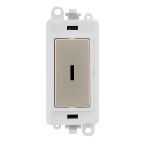 Scolmore GM2046PWPN -  20AX Double Pole Keyswitch Module - White - Pearl Nickel GridPro Scolmore - Sparks Warehouse