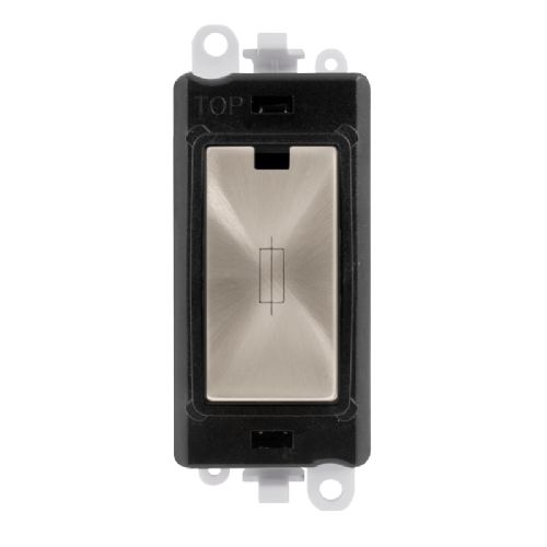 Scolmore GM2047BKBS -  13A Fused Module - Black - Brushed Stainless GridPro Scolmore - Sparks Warehouse