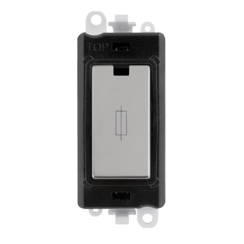 Scolmore GM2047BKCH -  13A Fused Module - Black - Polished Chrome GridPro Scolmore - Sparks Warehouse