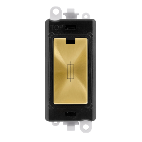 Scolmore GM2047BKSB -  13A Fused Module - Black - Satin Brass GridPro Scolmore - Sparks Warehouse