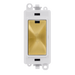 Scolmore GM2047PWSB -  13A Fused Module - White - Satin Brass GridPro Scolmore - Sparks Warehouse