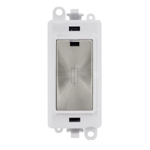 Scolmore GM2047PWSC -  13A Fused Module - White - Satin Chrome GridPro Scolmore - Sparks Warehouse