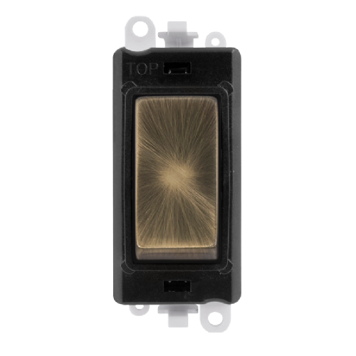 Scolmore GM2070BKAB -  20AX 3 Position Switch Module - Black - Antique Brass GridPro Scolmore - Sparks Warehouse