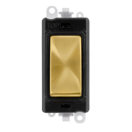 Scolmore GM2070BKSB -  20AX 3 Position Switch Module - Black - Satin Brass GridPro Scolmore - Sparks Warehouse