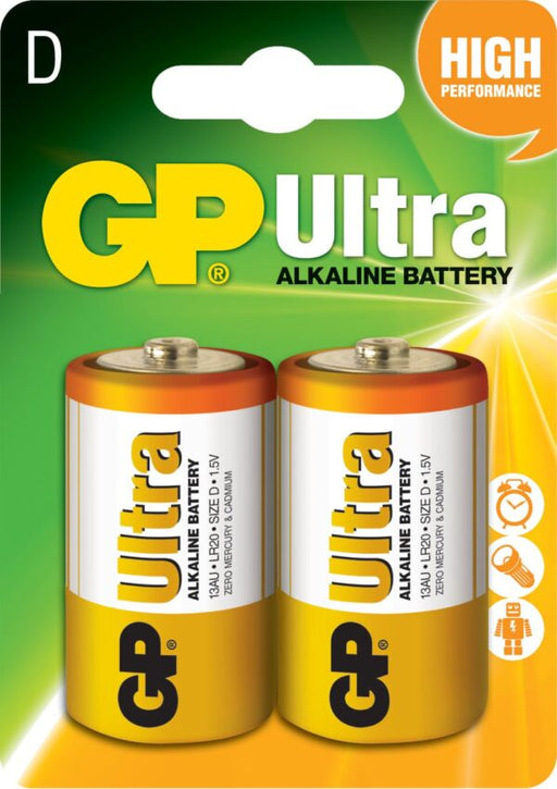 GP BATTERIES - GP D Battery Ultra Alkaline Card of 2