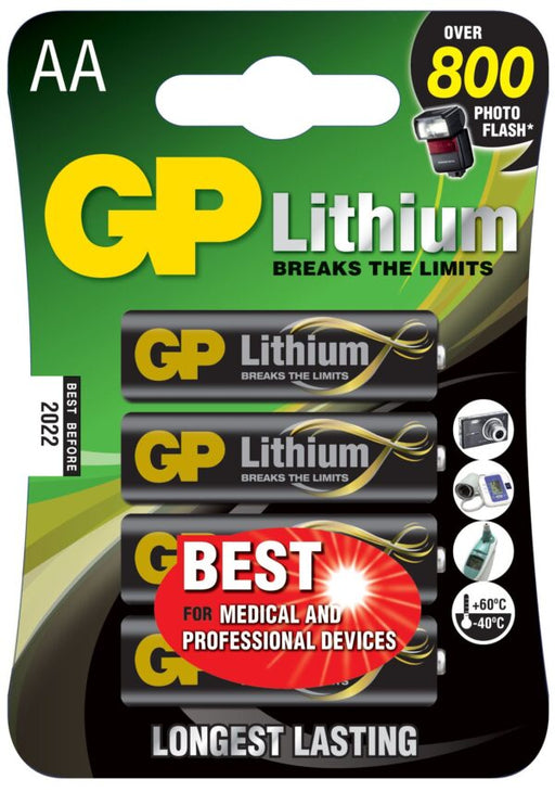 GP BATTERIES - GP AA Lithium Battery card of 4