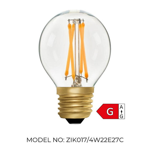 GBL4BC-82D1-ZI  - Filament LED Golf 240v 4w B22D Dimmable 2200k 280Lm LED Light Bulbs Zico - Sparks Warehouse