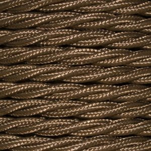 1.5mm Core Decorative Braided Fabric Flex  - 1 Metre Length  - HAVANA GOLD TWIST