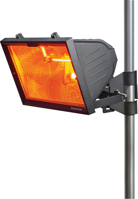 Knightsbridge HEOD1309BK OUTDOOR INFRARED HEATER With MESH GRILL 1300W ALM DIE-CAST Black C/W TUBE IP24 Outdoor Lighting Knightsbridge - Sparks Warehouse