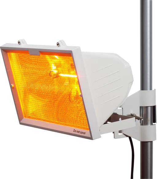 Knightsbridge HEOD1309W OUTDOOR INFRARED HEATER With MESH GRILL 1300W ALM DIE-CAST White C/W TUBE IP24 Outdoor Lighting Knightsbridge - Sparks Warehouse