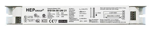 HEP HFL15458ME - Linear Multiwatt Ballast 1x54-58w T5/TCL/T8 ROHS 120-277v AC Electronic Ballasts HEP - Easy Control Gear