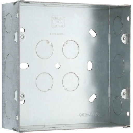 BG HGS68 Double Flush Grid Mounting Box For 6 or 8 Gang Steel box BG - Sparks Warehouse