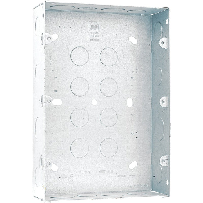 BG HGS912 Double Flush Grid Mounting Box For 9 or 12 Gang Steel box BG - Sparks Warehouse