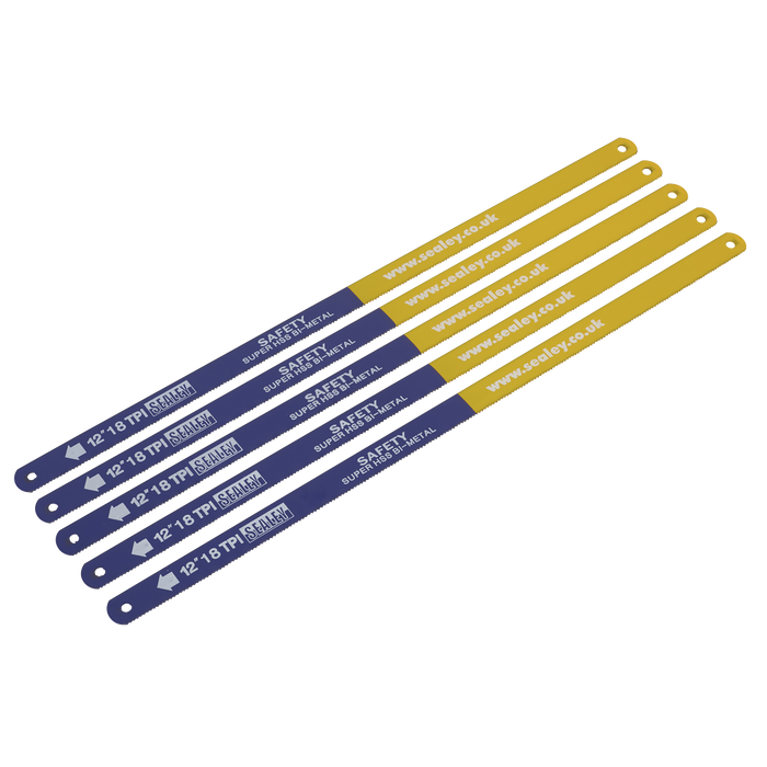 Sealey - HSB0518 18tpi Bi-Metal Hacksaw Blade HSS - Pack of 5 Consumables Sealey - Sparks Warehouse