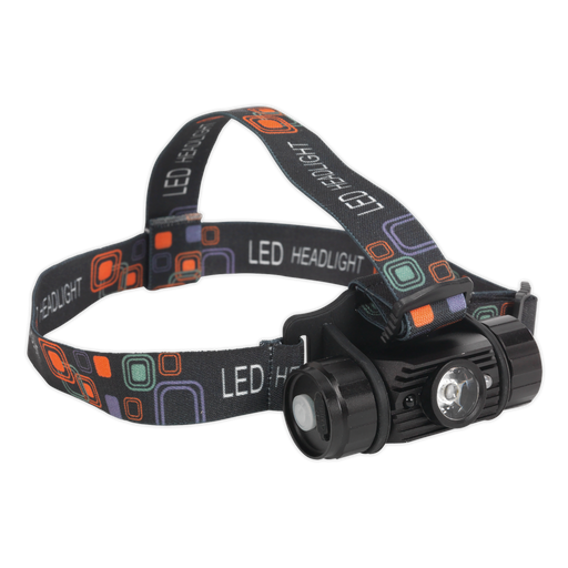 Sealey - HT108LED Rechargeable Head Torch 5W CREE XPG LED Auto Sensor Lighting & Power Sealey - Sparks Warehouse