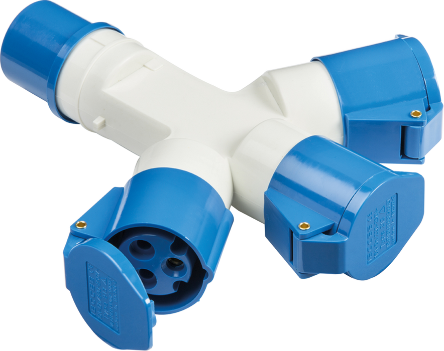 Knightsbridge IN0010 240V IP44 16A 2P+E 3 WAY SPLITTER Socket Knightsbridge - Sparks Warehouse