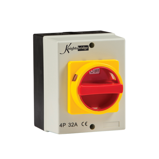 Knightsbridge IN0026 IP65 32A ROTARY Isolator 4P AC (230V-415V) KB Knightsbridge - Sparks Warehouse