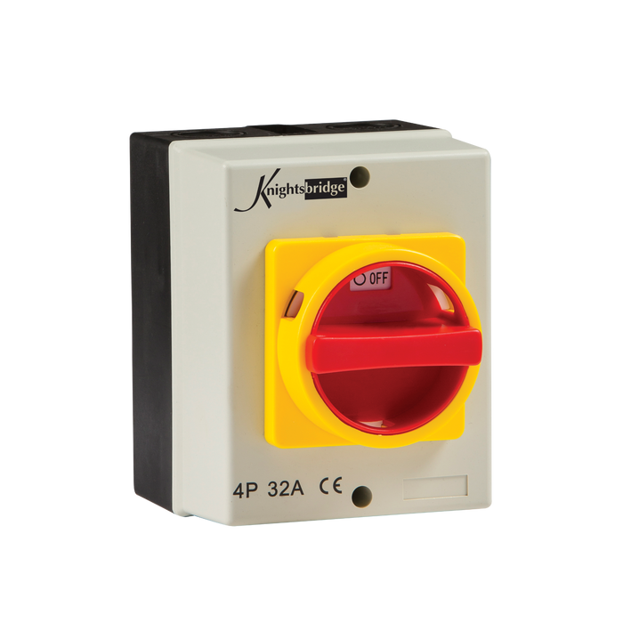Knightsbridge IN0026 IP65 32A ROTARY Isolator 4P AC (230V-415V) KB Knightsbridge - Sparks Warehouse