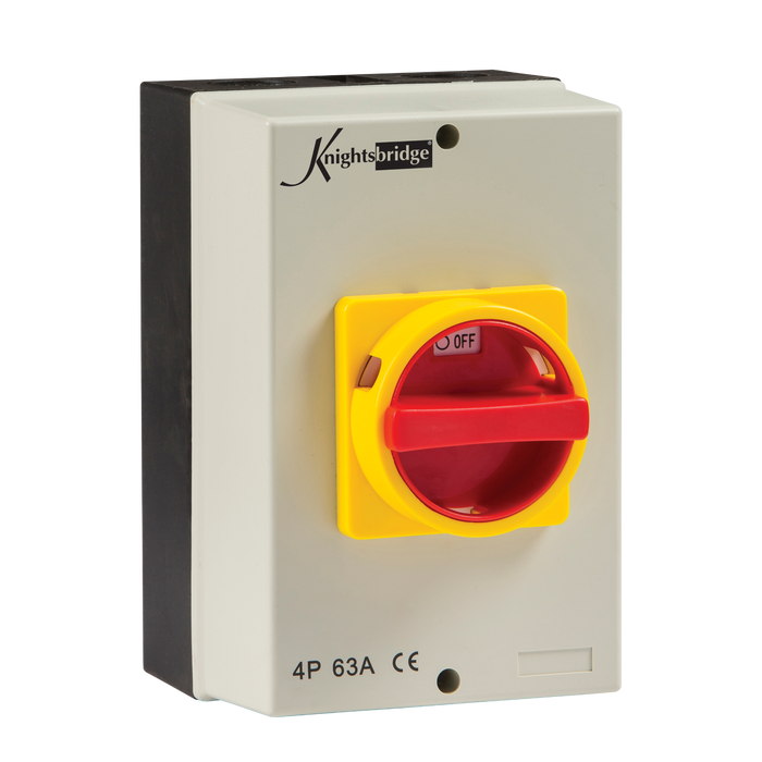 Knightsbridge IN0027 IP65 63A ROTARY Isolator 4P AC (230V-415V) KB Knightsbridge - Sparks Warehouse
