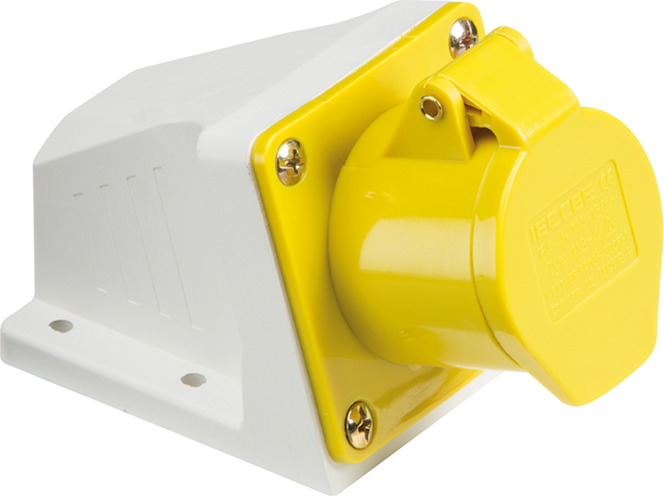 Knightsbridge IN003 110V IP44 16A ANGLED SURFACE Mount Socket 2P+E KB Knightsbridge - Sparks Warehouse