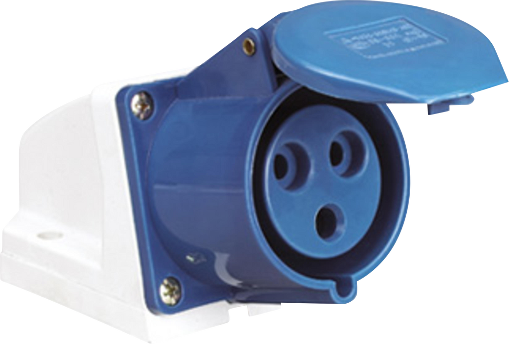 Knightsbridge IN008 240V IP44 16A ANGLED SURFACE Mount Socket 2P+E KB Knightsbridge - Sparks Warehouse