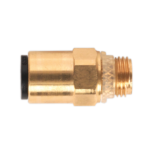 Sealey - JGBC618 Brass SuperThread Straight Adaptor 6mm x 1/8"BSP Pack of 2 (John Guest Speedfit® - RM010611) Consumables Sealey - Sparks Warehouse