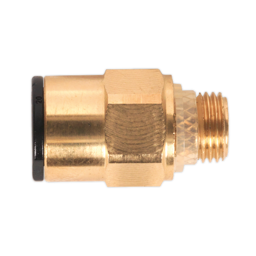 Sealey - JGBC818 Brass SuperThread Straight Adaptor 8mm x 1/8"BSP Pack of 2 (John Guest Speedfit® - RM010811) Consumables Sealey - Sparks Warehouse