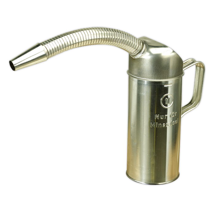 Sealey - JM1F Measuring Jug Metal with Flexible Spout 1ltr Lubrication Sealey - Sparks Warehouse