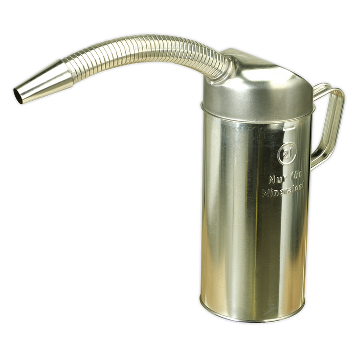 Sealey - JM2F Measuring Jug Metal with Flexible Spout 2ltr Lubrication Sealey - Sparks Warehouse