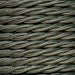 1.5mm Core Decorative Braided Fabric Flex  - 1 Metre Length  - KHAKI FONCE TWIST