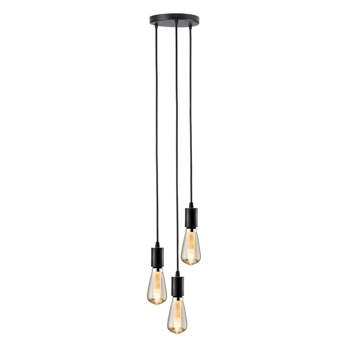 Knightsbridge CALCO3PMB - CALLA - 230V E27 Contemporary 3 Light Pendant - Matt Black Pendant Lights Knightsbridge - Sparks Warehouse