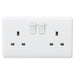 Knightsbridge CU9000 White Curved edge 13A 2G DP switched socket Light Switches Knightsbridge - Sparks Warehouse