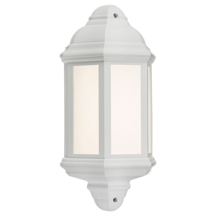 Knightsbridge LANT3W 230V IP54 8W LED Half Wall Lantern - White Outdoor Wall Light Knightsbridge - Sparks Warehouse