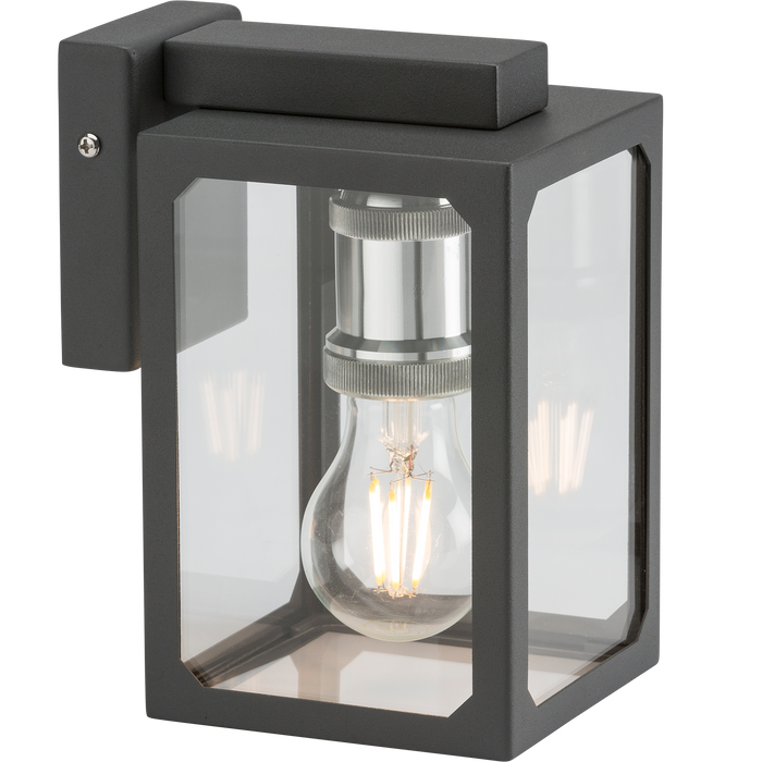 Knightsbridge LANTBK 230V IP23 E27 Wall Lantern - Anthracite Outdoor Wall Light Knightsbridge - Sparks Warehouse