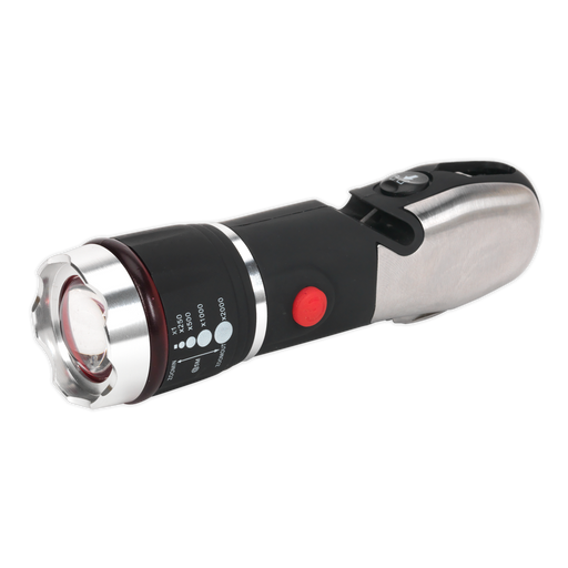 Sealey - LED072 Emergency Torch/Multi-Tool - 3W LED Adjustable Focus 3 x AAA Cell Lighting & Power Sealey - Sparks Warehouse