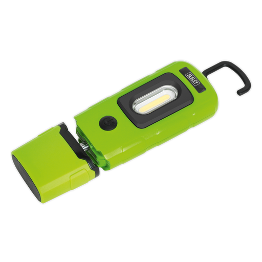 Sealey - LED3601G Rechargeable 360° Inspection Lamp 3W COB + 1W LED Green Lithium-Polymer Lighting & Power Sealey - Sparks Warehouse