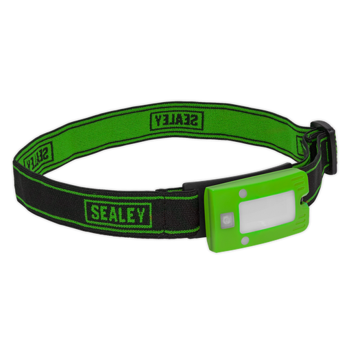 Sealey - LED360HTG Rechargeable Head Torch 2W COB LED Auto Sensor Green Lighting & Power Sealey - Sparks Warehouse