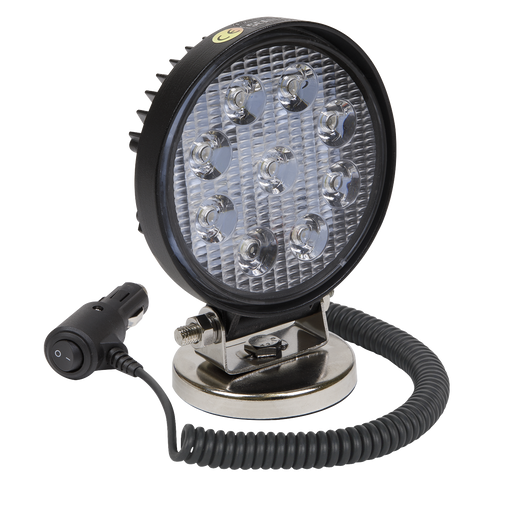 Sealey - LED3RM Round Work Light with Magnetic Base 27W LED Lighting & Power Sealey - Sparks Warehouse