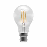 Bell 60051 Dimmable 6W LED BC Bayonet Cap B22 GLS Cool White 4000K 800lm Clear Light Bulb - DISCONTINUED