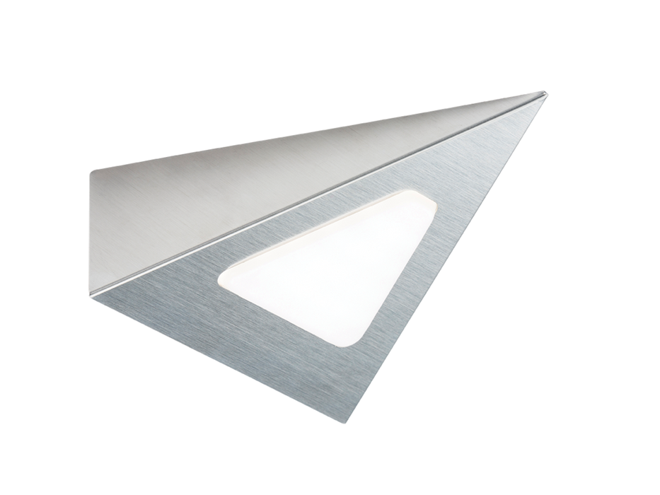 Knightsbridge LEDTRI 12V DC 3W LED TRIANGULAR Cabinet Light - Brushed Chrome Cabinet & Under Shelf Lighting Knightsbridge - Sparks Warehouse