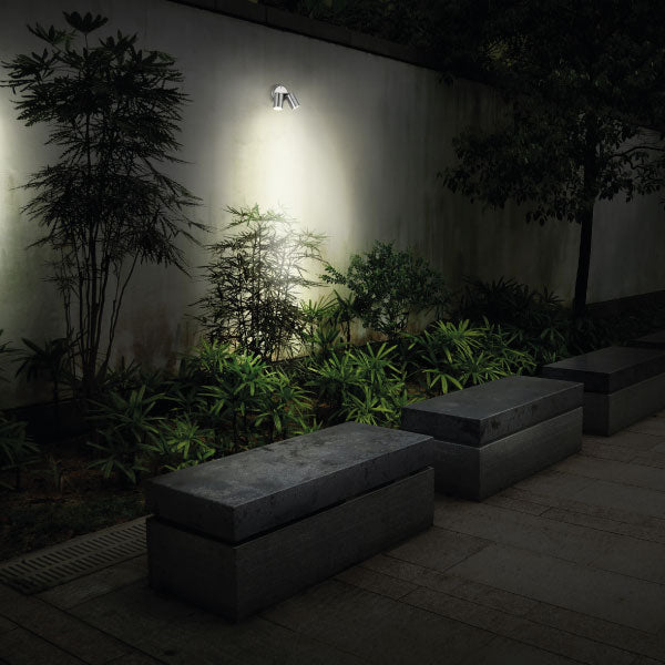 Luceco  LEXDSS5T30  Stainless Steel Twin Garden IP54 Rated Wall Light Outdoor Wall Light Luceco - Sparks Warehouse