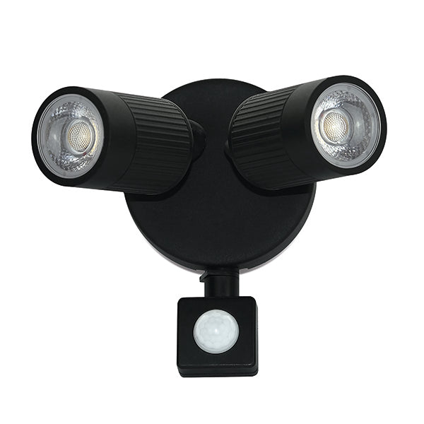 Luceco LEXWT7B40P Twin Garden Spot Light Fitting with PIR Sensor Outdoor Lighting Luceco - Sparks Warehouse