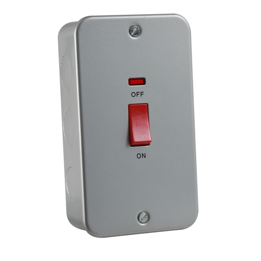 Knightsbridge M8332N Metal Clad 45A DP Switch With Neon Metal Clad Knightsbridge - Sparks Warehouse